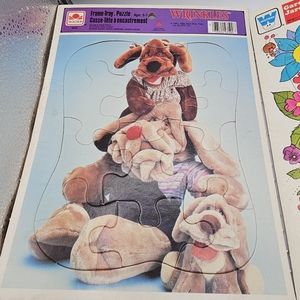 Lot of 4 Vintage Tray Puzzles 3 cardboard, 1 wood. Wrinkles, Alice in Wonderland